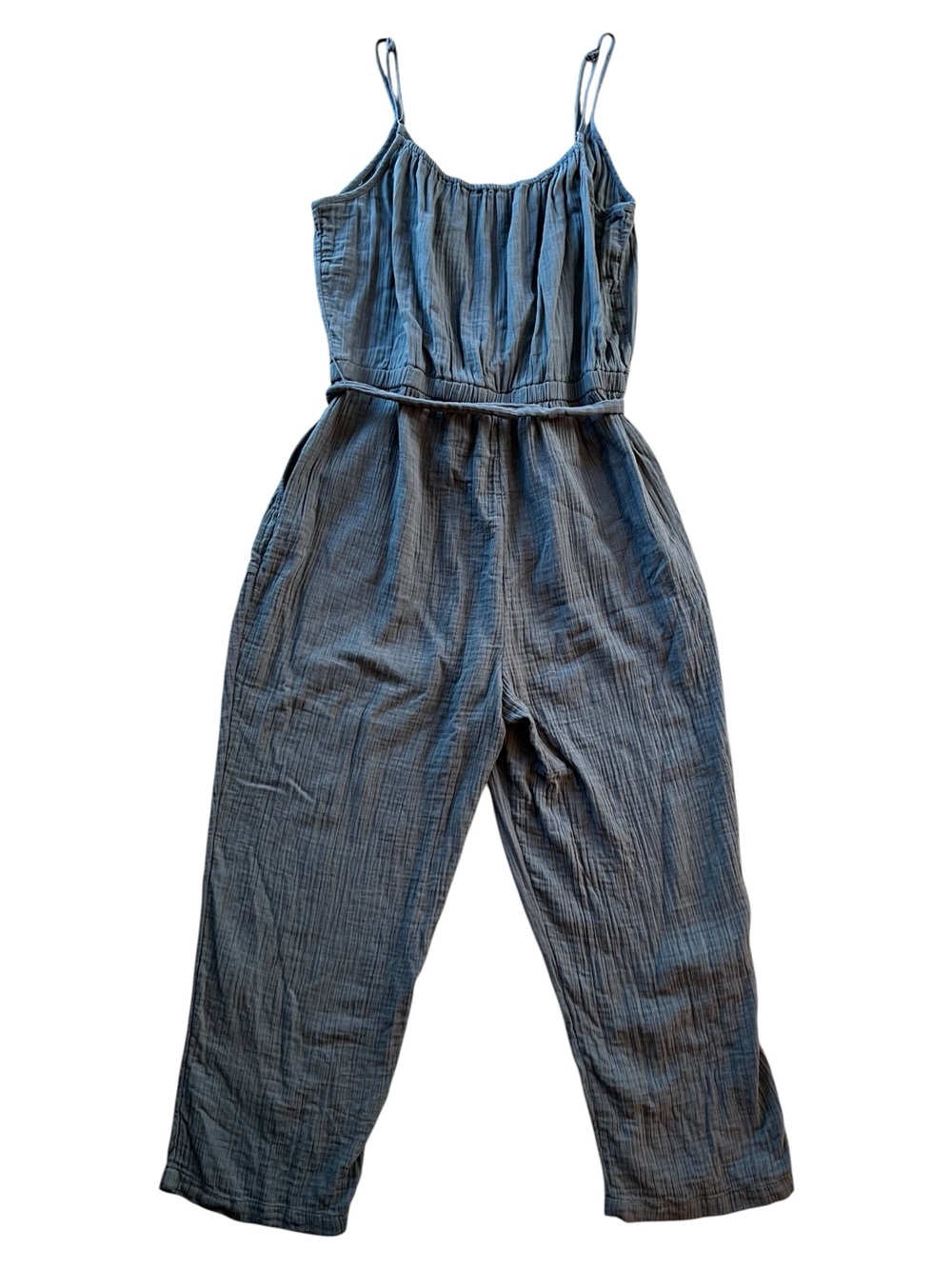 LOFT Blue Belted Jumpsuit | Size XL - Picture 2 of 6